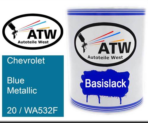 Chevrolet, Blue Metallic, 20 / WA532F: 1L Lackdose, von ATW Autoteile West.